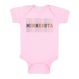 TATY Kids Stacked Minnesota Baby Infant One Piece Bodysuit 12 Months Light Pink