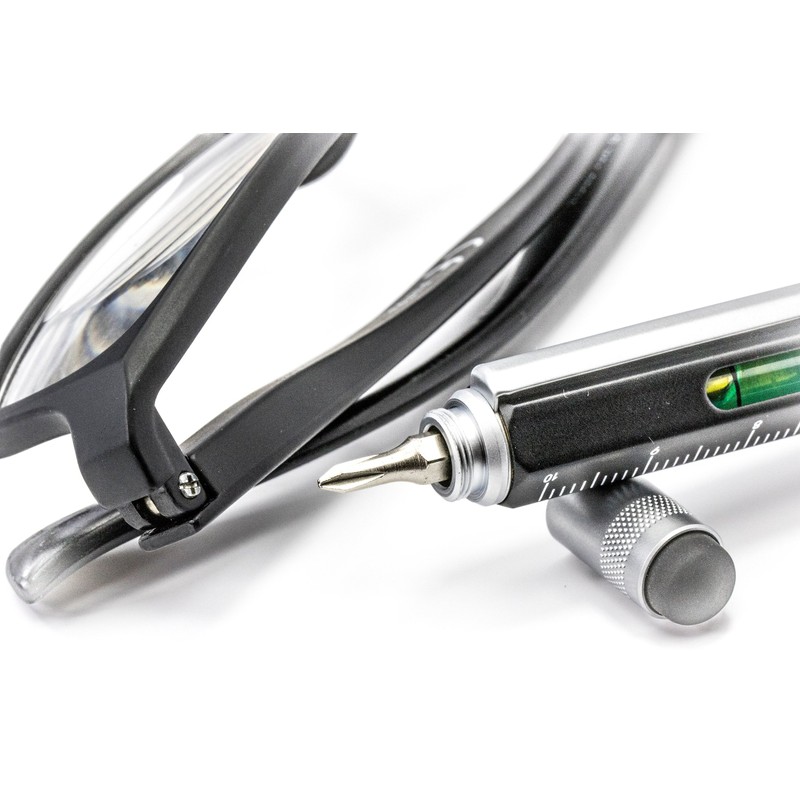 TROIKA（トロイカ） 多機能ボールペン センチ インチ定規 水準器 水平器 マルチボールペン、コンストラクション、ブラック