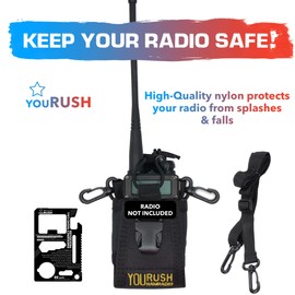 youRUSH Ham Radio Holder for Baofeng UV-5R Radio Holster Duty Belt & Card Multitool Belt Pouch Compatible with Baofeng BF-F8HP, UV5RUSH, UV-5R, UV-82, UV-H5 Case for Two Way Radio & Prepper Tool