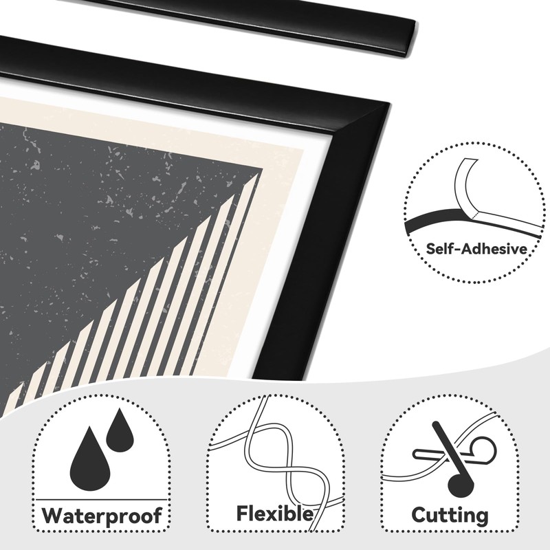 JSIWOTH 9.8 Ft Peel and Stick Wall Molding Trim, Matte