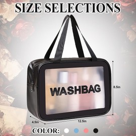 Qaestuan Cosmetic Bag Large Toiletry Bag Women & Men Toiletry Bag Transparent Cosmetic Bag Waterproof Compact Travel Toiletry Bag Makeup Bag with Large Capacity Storage Bag, black, Modern, simple
