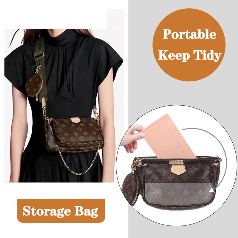 Soyizom Handbag Organizer Insert Fits for Multi Pochette Accessories Bag