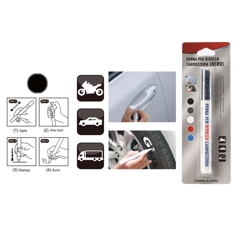 Karosserie-Lackierstift, Kratzerentferner, Auto-Kratzer-Abdeckung (schwarz)