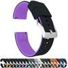 BARTON WATCH BANDS 20mm Black/Purple - Elite Silicone Watch Bands