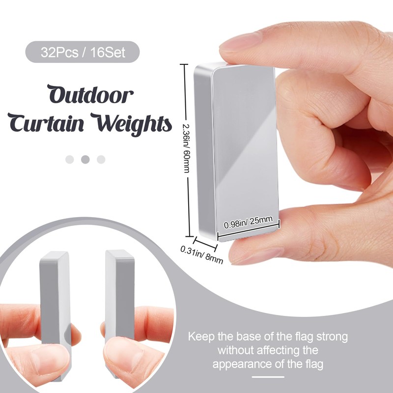 32 Pieces Outdoor Curtain Weights Heavy Outdoor Waterproof Curtain Magnets