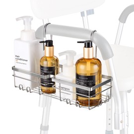 YUOROS Shower Caddy Hanging, 304 Stainless Steel Showers Organizer Rack for Chair Bench for Elderly Seniors Disabled Handicap