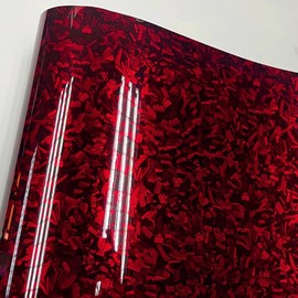 Arespark Gloss Forged Carbon Fiber Vinyl Wrap, Car Vinyl Wrap Decal Sticker Film Sheet with Air Release, Contain Installation Tool for Car Auto Morotcycle (1ft x5ft, Red)