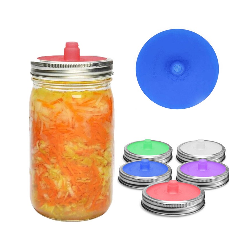 5Pcs Silicone Fermenting Lids for Wide Mouth Jar Food Grade