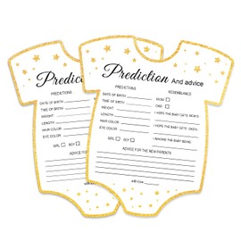 Baby Shower Game Cards, Shaped Card Prediction and Advice Card for Baby Shower Party，Funny Icebreak Baby Shower Party Games Ideas Activity for Parent-to-be, Fun and Easy, 30 Cards