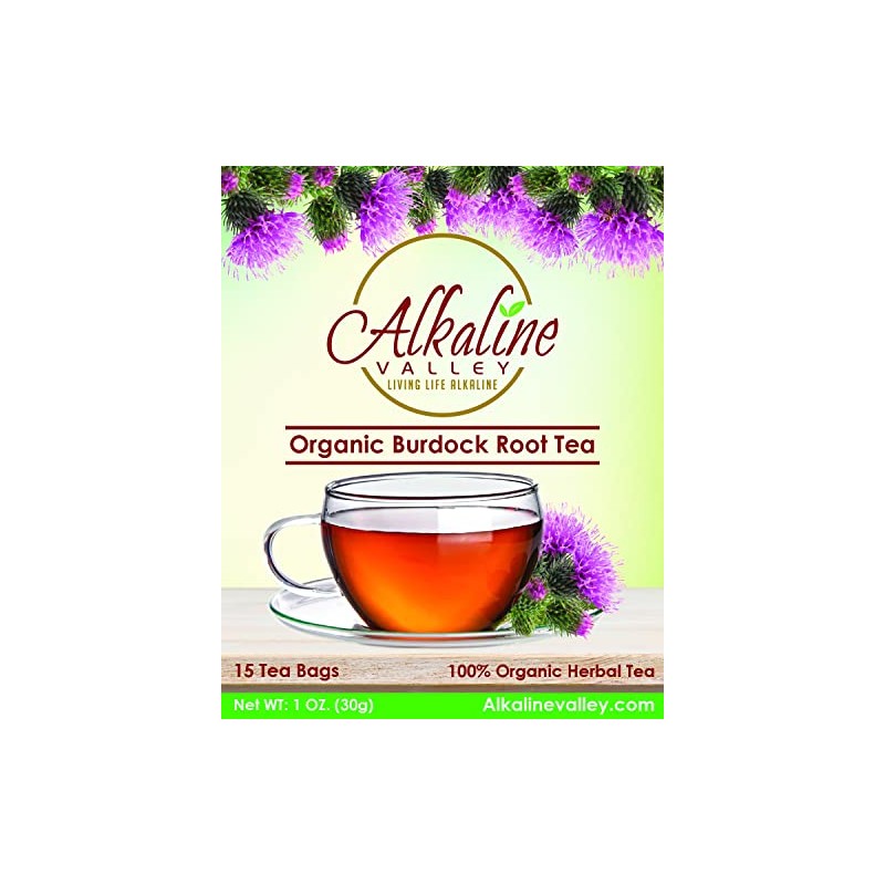 Burdock Root Tea Organic - 100% Alkaline - 15 Unbleached/Chemical-Free