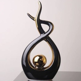 CESTATIVO Ceramic Statue, Modern Abstract Sculpture, Home Decoration, Table Decoration for Living Room, Bedroom, Dining Room, Office