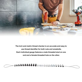 Thread Checker for Size Check, 26 Male/Female Nut and Bolt Thread Checker 14 Inch & 12 Metric Thread Checker Standard and Metric for Bolt Nut