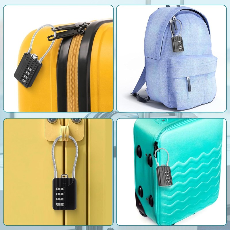 Moxweyeni 32 Pack Luggage Combination Lock 4 Digit Cable Padlock