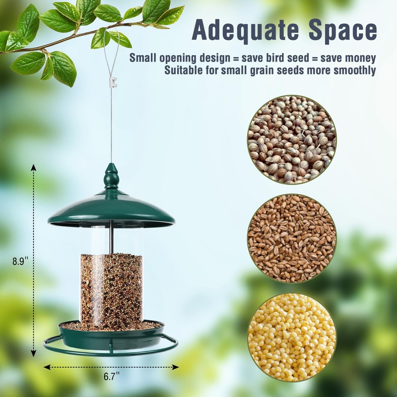 Bird Feeder for Outdoors, Holds 1.50LB Seeds,