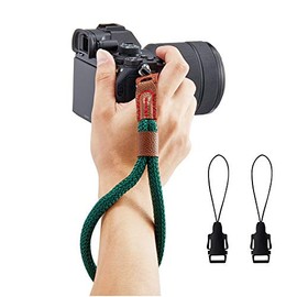 WANBY Camera Soft Cotton Hand Wrist Strap with Quick Release Buckles Camcorder Comfort Antislip Security Wrist Strap for Women Men All DSLR Universal SLR Cameras (Green)