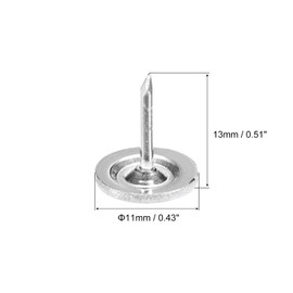 QUARKZMAN 50pcs Upholstery Nails 11mm x 13mm Flat Head Decorative Furniture Nails Push Pins for Furniture Sofa Headboards White