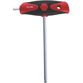 Wiha 54020 Soft Grip Ball End Hex Metric, Dual Drive T-Handle, Inch, 2.0 x 150