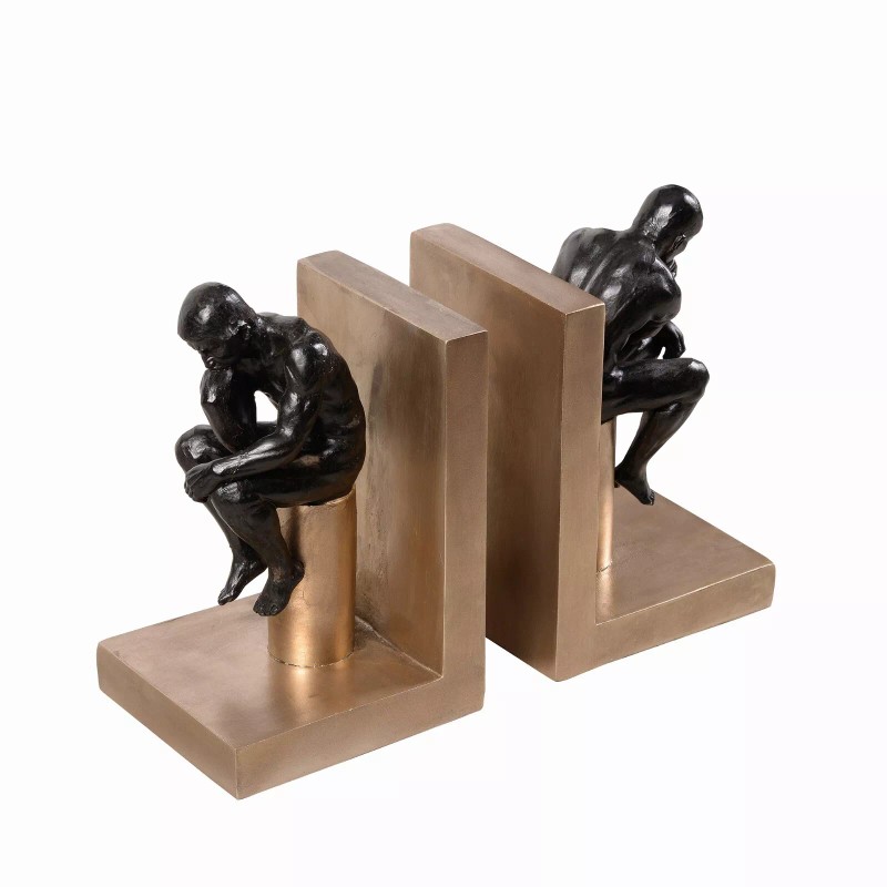 Hi-Line Gift Ltd. Thinker Bookends Set of 2, Resin Pair