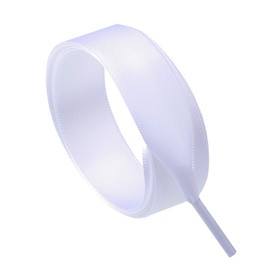 Flyingfish 2 cm Wide Flat Laces Ribbon Shoelaces Satin 80-140 cm, White