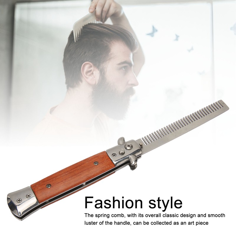 Switchblade Comb Automatic Push Button Spring Pocket Handle Folding Knife