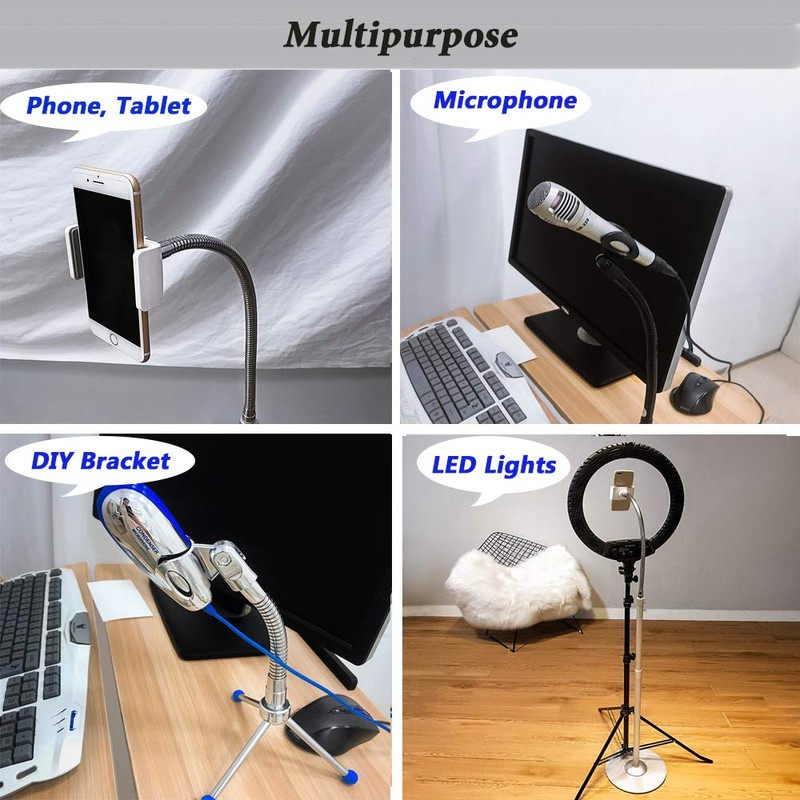 HONSETY 13" Microphone Gooseneck, Multifunction DIY Universal Metal Hose, Black