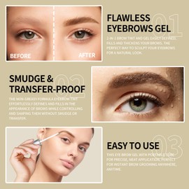 KIMUSE Eyebrow Gel, Eye Brow Tint, Waterproof, Long-Lasting, Smudge-Proof, Transfer-Proof (BLONDE)