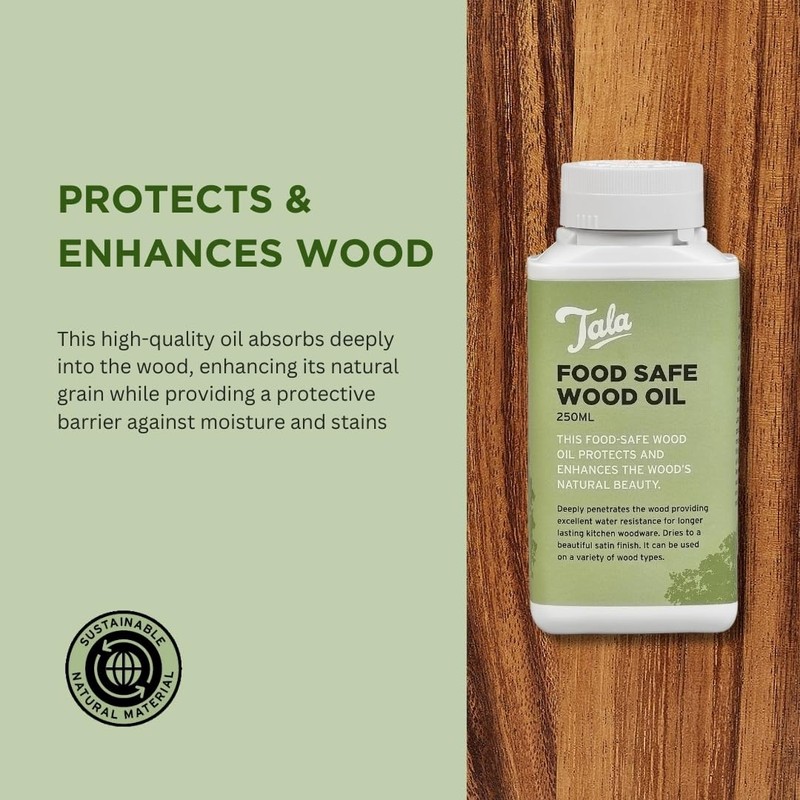 Tala Large Rectangular Chopping Board, Premium Food Grade Hevea Wood,