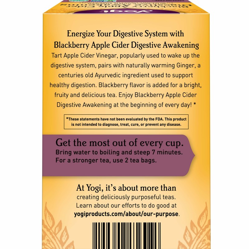 Yogi Tea Blackberry Apple Cider Digestive Awakening Tea - 16
