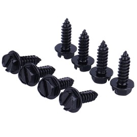YANRUHFL 8PCS License Plate Screws, Stainless Steel Bolts for Front and Rear License Plate (Black Zinc Plated)