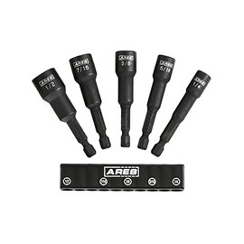 ARES 70028 - SAE Impact Magnetic Nut Driver Set - 2 1/2-Inch Impact Grade Nut Setters with Industrial Strength Magnet