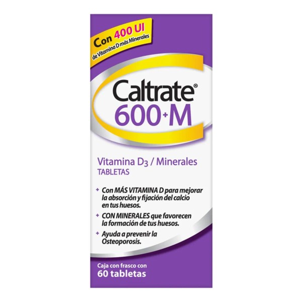 Caltrate Suplemento De Calcio 600+m / 400 Iu Frasco 60