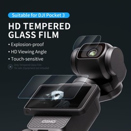 Liboer For DJI Pocket 3 Screen Protector, Omso Pocket 3 Lens Protection with 9H Hardness Anti-Scratch & Anti-Fingerprint, Full HD Clear, Precise Cutouts, Bubble-Free Installation