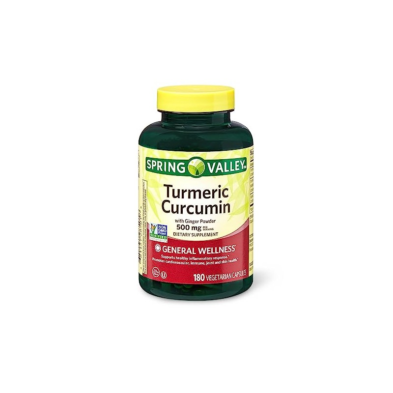 Spring Valley Turmeric Curcumin 500mg with 50mg Ginger Powder Twin
