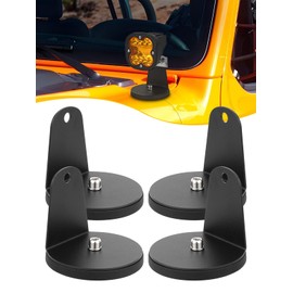Largoods Magnetic Base 88mm Magnetic Base Magnetic Stays Work Light Bar Bracket L Shape Universal Magnetic Base Hood Bracket Set of 4