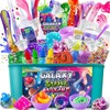 Christmas gift DIY Slime Kit, Galaxy Slime Making Kit for Girls, Butter Slime, Foam Slime, Glow in The Dark Slime with Add-ins, Foam Balls, Charms, Glitters, Slime Party Favors Gift Toys for Kids 6-12