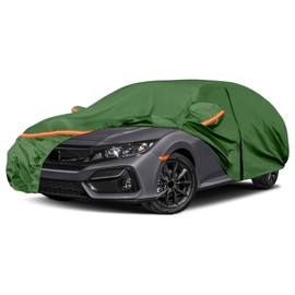 Waterproof Car Covers Replace for 2011-2025 Honda Civic, Multilayer Heavy Duty with Cotton Liner All Weather Custom-fit Car Cover with Zipper Door, Windproof Bands for Snow Rain Dust Protection