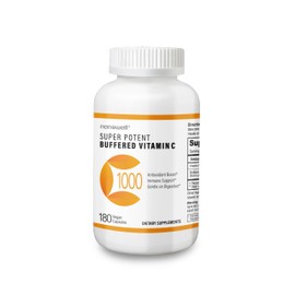 NANOWELL Super Potent Buffered Vitamin C 1000 mg with Bioflavonoid Complex - Antioxidant & Immune Support - Healthy Skin & Joints - Gluten Free - 180 Servings