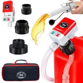 Wontolf Cordless Fuel Transfer Pump Battery Powered with Auto-Stop, Electric Fuel Pump with Storage Bag, Portable Gas Can Pump, Gasoline Gas Oil Transfer Pump, 3.2GPM & 51" Hose & 4 Adapters