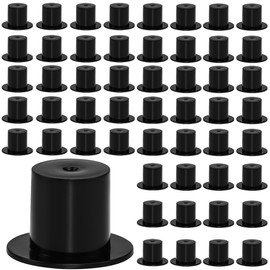 LANSKYLAN Pack of 150 Cylinder Hats Small Decorative Christmas Mini Top Hat for Crafts Plastic Cylinder Hats Black Christmas Mini Cylinder Miniature Dolls Hats Mini Hats for Snowman