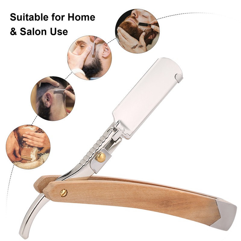Straight Razor with 10PCS Blades & Storage Bag Shaving Razor