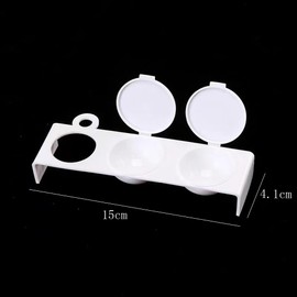6 Pieces Nail Dappen Dish Plastic Nail Art Cup Bowl Three Hole Manicure Cup Nail Soaking Dish with Lids for Mixing Acrylic Powder Liquid, White
