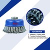SALI 6 Pack Wire Cup Brush, 4 Inch Twisted Knotted