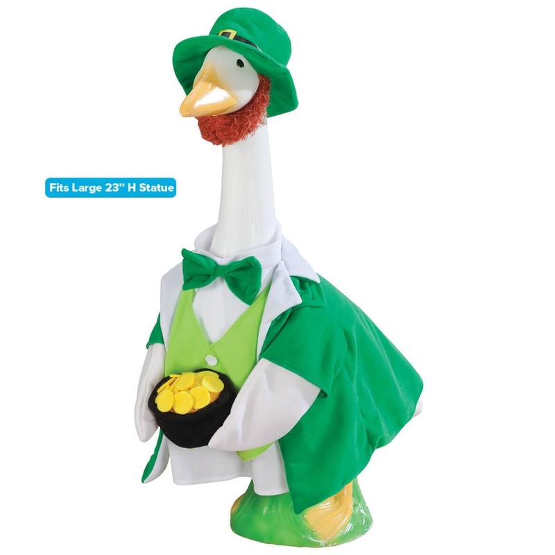 Gaggleville Lucky Leprechaun Goose Outfit, Fits Large 23" H Statue,