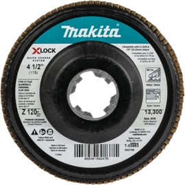 Makita T-03953 X-Lock 4‑1/2" 120 Grit Type 27 Flat Blending and Finishing Flap Disc for X-Lock and All 7/8" Arbor Grinders