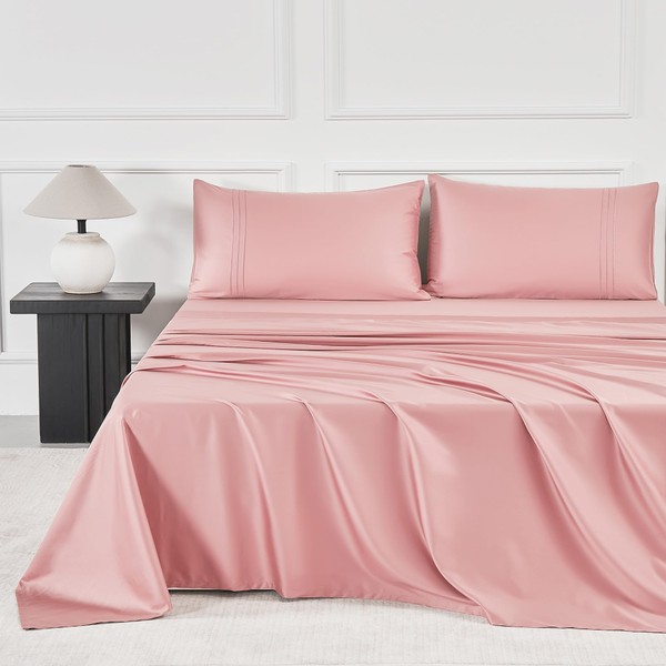 JELLYMONI 400 Thread Count 100% Cotton Sateen Sheet Sets, 3