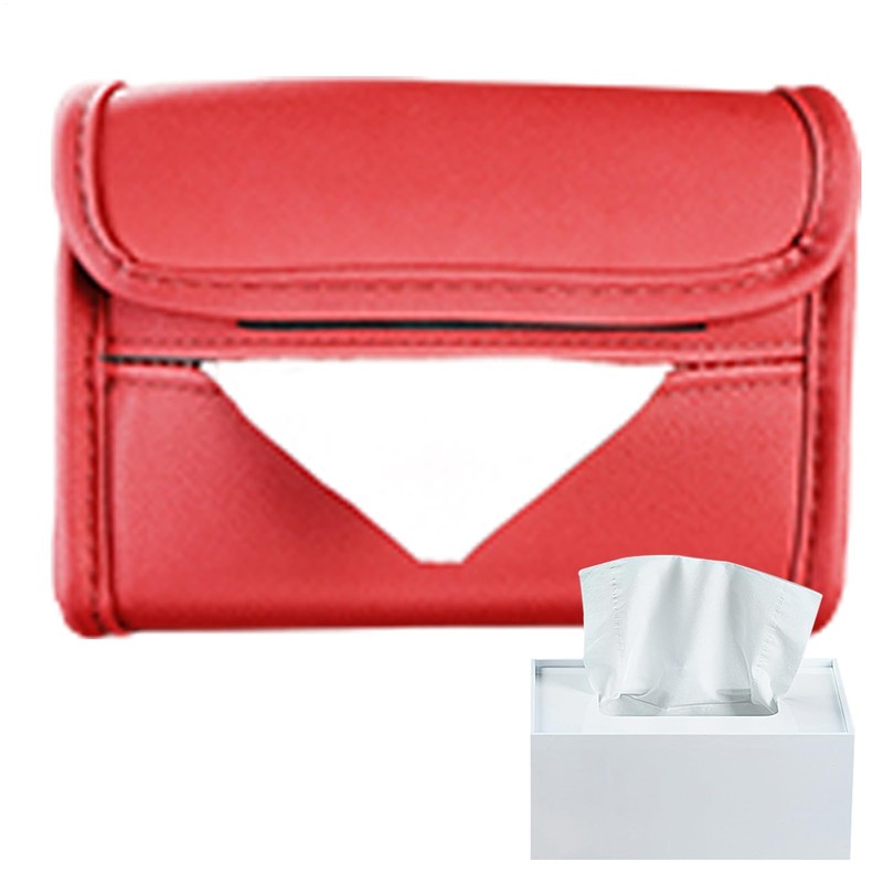 Car Tissue Box | PU Leather Car Visor Tissue Dispenser