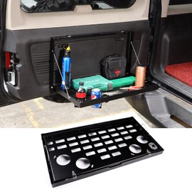 PIUGILH Fit for Hummer H3 Tailgate Table Rear Foldable Cargo Storage Shelf for Hummer H3 2005-2009, Aluminum Alloy, Storage Rack Accessories, Black,1PCS