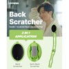 DOWMI Body Back Scratcher - 48.3 cm 折りたたみ式ロングカーブハンドル、交換可能なブラシヘッド付き - 洗えるパッド