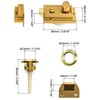 QWORK Night Latch Deadbolt Rim Lock with Key Gold Finish