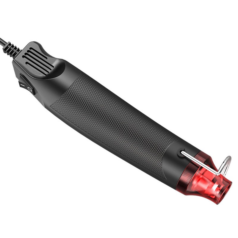 Mini Handheld Heat Gun Black Fast Heating Stainless Steel Outlet